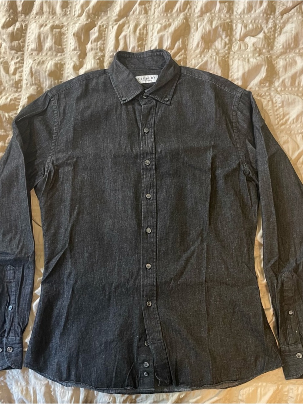 Men’s Dark Gray Button-Down Shirt